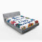 Lunarable Camper-Spannbetttuch, You Make Me Happy Words Caravans, Retro-Stil, Reise-Grafikdruck, Bettbezug mit rundum elastischer, tiefer Tasche für Komfort, Kingsize, Indigogelb