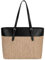 DavidJones Shopper Basket Tasche Damen Bast Handtasche Groß Schwarz Henkeltasche