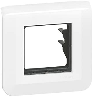 LEGRAND | Plaque Mosaic Avec Support À Griffes, Fixation À Griffes Pour 2 Modules, Design Contemporain Blanc Brillant, Montage Encastré Facile
