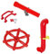 Spielturmzubehör Steuerrad+Teleskop+Periskop+Griffe Set Spielplatz Pirat (rot)