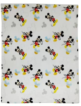 Disney Cudlie Baby Boy Mickey Mouse 1-Ply Flannel Fleece with Good Time Print