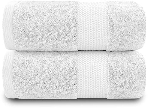 GC GAVENO CAVAILIA Juego de Toallas de baño Suaves | 2 Toallas de baño de algodón Egipcio | Colección de Hotel de 700 gm2 | Juegos de Toallas absorbentes de Agua | Blanco | 70 x 125 cm