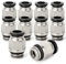 TAILONZ PNEUMATIC Straight 4mm Rohr-AD x 1/8 Zoll G Gewinde Steckverschraubung mit Dichtring PCG4-01 (10er Pack)