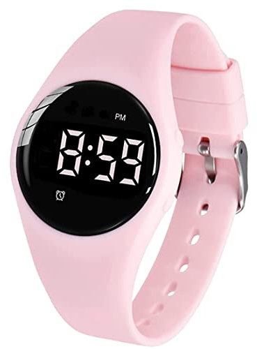 e-vibra Vibrating Alarm Watch, Waterproof Potty Training Watch Rechargeable Medical Reminder Watch with Timer and 15 Daily Alarms (Pink)