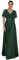 Ever-Pretty Vestido de Fiesta A-línea Largo para Mujer Escote en V Manga Corta Plisado con Lentejuelas Verde Oscuro 52