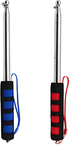 WANGCL 2 Stück Teleskop-Fahnenmast, tragbarer Fahnenmast und 10 Stück Fahnenmast-Clip-Haken für Lehrer, Klassenzimmer, Tourführer, Bannerflagge (1,2 m)