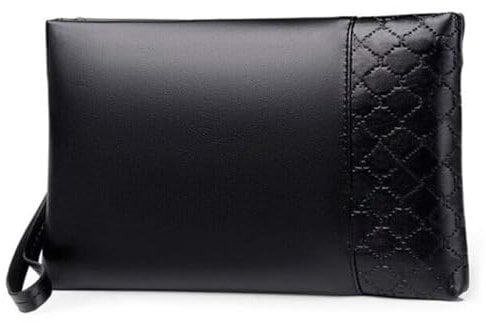 Eshow Herren Handgelenkhandtasche PU Leder Clutch Tasche Multi-Tasche elegant große Kapazität mit Bargeld und Kartenfächer für Arbeit Reisen Alltag