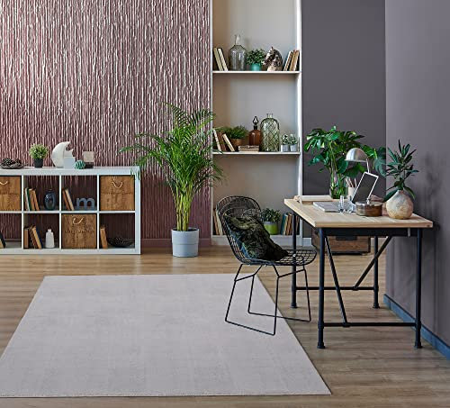 Mia´s Teppiche Taos kuscheliger Kurzflor Teppich, Anti-Rutsch Unterseite, Waschbar bis 30 Grad, Super Soft, Felloptik, Grau, 240 x 340 cm