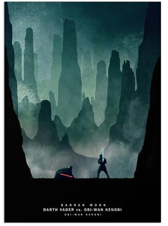 Displate Offiziell Star Wars MetallPoster Magnetische Befestigung Inklusive Lizenziert Bilder Hochwertiges PosterDuels of Fate - Barren Moon Poster 67.5 cm x 48 cm