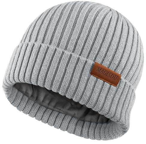 MAGISDU Wintermütze Jungen Mädchen Merino Mütze Kinder Baby Wollmütze Kleinkind Strickmütze Beanie Mit Fleece Lined Thermo Gefüttert Warm Wolle Winter Kint Hat