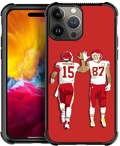 DJSOK Hülle kompatibel mit iPhone 15, H Fußball abc1330 Stoßfester Schutz, weiches Silikon TPU Bumper und harte PC-Muster Rückseite Hülle für iPhone 15