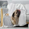 loyaltyer Gewichtsdecke Weiß, Mops Decke 135x200 cm Weiche Fleecedecke Doppelgesicht Tagesdecke Sofaüberwurf Geschenke für Frauen Männer Freundin Mama Kuscheldecke für Couch Bett/TV-Sofa