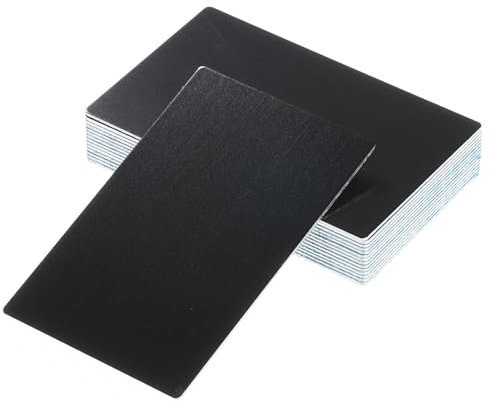 QUARKZMAN 15uds En Blanco Metal Visita Tarjetas 80 x 50 x 1mm Anodizado Aluminio Hoja Nombre Tarjeta para Grabado Tarjetas Bricolaje, Negro