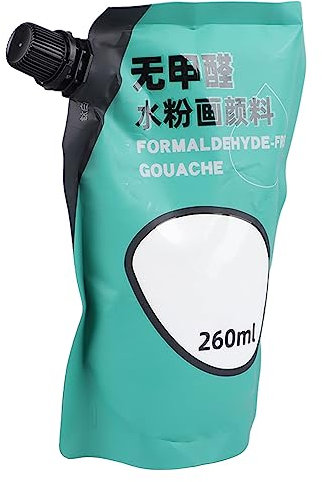 WOOXGEHM Peinture Gouache Blanche 260 ML, Forte Couverture, Pour Toile et Papier, Gouache Opaque Aquarelle, Fournitures d'art Parfaites pour Artistes/Étudiants