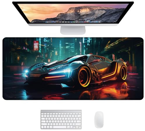 JJ PRIME - Alfombrilla Ratón XXL | Alfombrilla 900x400 MM | Alfombrilla Escritorio XXL | Alfombrilla Ratón Gaming | Alfombrilla Gaming XXL Tapete Escritorio- Mouse Pad XXL (Coche de Carreras)