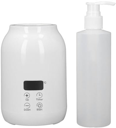 Massage Oil Warmer, Single Bottle Massage Oil Heater, Massage Oil Heater Massage Equipment Black UK Plug 100‑240V Massage Oil Heater Touch Control for Cosmetic (White)