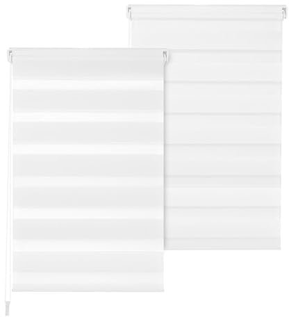 Doppelrollo DuoRollo Klemmfix ohne Bohren Seitenzug Fenster Rollo weiß B 90cm (86cm Stoffbreite) x H 150 cm