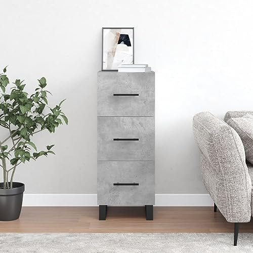 Camerina Sideboard Betongrau 34,5x34x90 cm Holzwerkstoff Sideboard Wohnzimmer Buffetschrank Cabinet MöBel Wohnzimmer