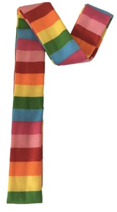antianzhizhuang Trendy Unisex Harajuku Gothic Punk Rainbow Striped Scarf Long Skinny Scarves Neckerchief Versatile Neckwear For All Ages Women's Scarf