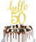 Xsstarmi 1 Packung Tortendeko 50. Geburtstag Tortenaufsatz Glitzer Hello 50 Kuchen Topper für Happy 50th Birthday 50. Geburtstag Hochzeit Jubiläum Zubehör für Party Kuchen Dekorationen Gold