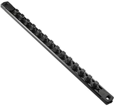Reniteco Magnetic Socket Organizer, 3/8” Aluminum Alloy Rail, 14 Clips
