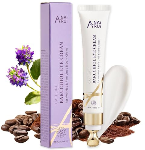 ANAiRUi Bakuchiol Augencreme 15 ml, täglich verwendbare anti-falten Augencreme, Revitalift-Augencreme zur sichtbaren Verbesserung von Falten, Augenringen, feinen Linien und Augenbeuteln