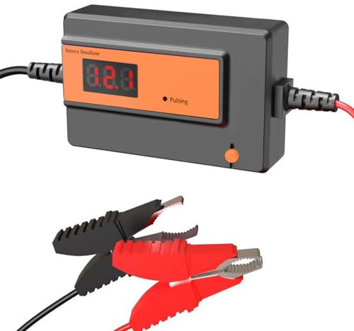 Desolfatore automatico per batterie al piombo-acido GEL, AGM, SLA, per auto, camion, moto, ATV, barche, pannello solare, con clip grandi (400AH ORANGE 12-48V)