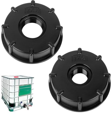 YYTECH Adaptador IBC de Tanque de Agua,1/2'' und 3/4'' Adaptador IBC de Tanque de Agua,IBC Contenedor Accesorios,Tapón de Depósito Agua Lluvia IBC para Exterior Jardin Deposito Agua Lluvia Adaptador