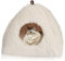 CATISM Katzenhöhle Katzenbett Katzenhaus Kuschelhöhle 40x40cm Faltbar Waschbar Bequemer Katzenschlafplatz für Katzen Kätzchen Welpen mit Abnehmbarem Katzenkopfkissen Beige