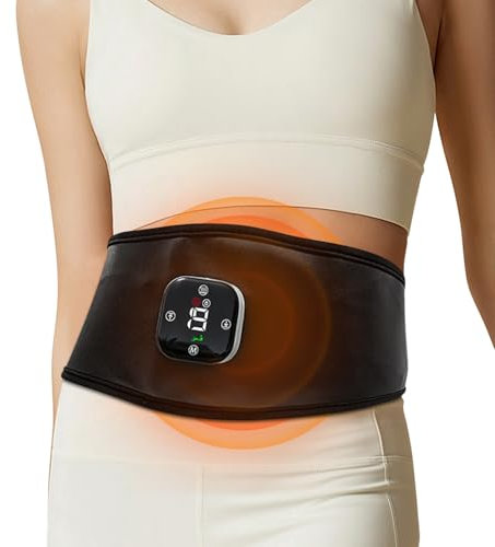 Portable Menstrual Heating Pad for Pain Relief - 6 Modes & 19 Intensity Settings for Back, Stomach, and Lumbago, Electric Heat Pad for Comfort During Periods (no Remote Control/Black)