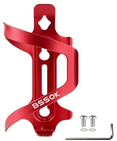 BSSOK Flaschenhalter Fahrrad Seitliche, Aluminiumlegierung, Trinkflaschenhalter Fahrrad Seitliche für Rennrad/MTB/Mountainbike Getränkehalter Fahrrad 2 Pack (Rot 1PCS)