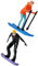 TOYANDONA 2 Stück Ski Puppe Miniatur Ski Spielzeug Mini Ski Modell Winzige Personen Figur Ski Modell Zubehör Ski Menschen Figuren Miniatur Ski Modell Handbemalte Ski Figuren Harz