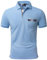 geeksport Poloshirt Herren Kurzarm Golf Polo mit Tasche Kontrastfarbe Sommer Atmungsaktive T-Shirt Business Elegant Polohemd für Männer(Azurblau L)