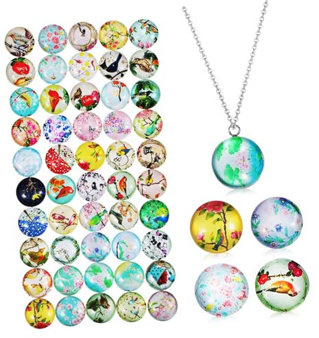 Lurrose Zubehör Zur Schmuckherstellung 12 Mm Flacher Kreis 150 Stück Glasmurmeln für Edelsteine