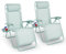 KEPLIN Gravity Chair Monocolour- Adjustable Reclining Zero Gravity Lounger for Garden & Patio -Foldable Lightweight Chair with Ergonomic Support -Durable Textilene Fabric & Non-Slip Feet-Seafoam 2pk