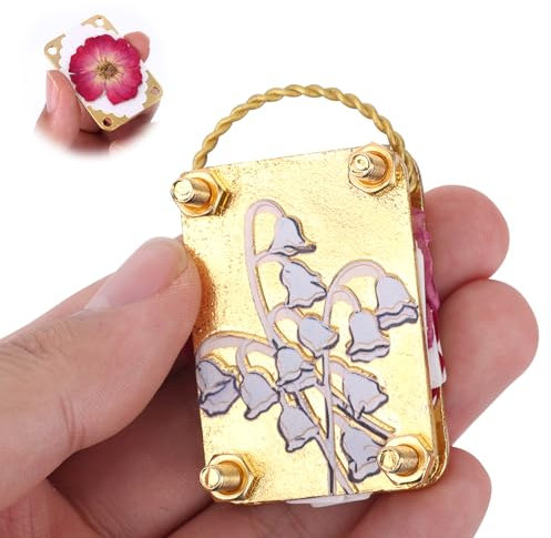 BOXOB Mini Flower Press, Metal Micro Small Plant Press Leaf Plant Preservation Kit Portable Kids Adults DIY Microwave Flower Pressing Set with 20pcs Paper for Arts & Crafts Lover Gift (Lily)