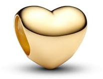 PANDORA Moments Herz Mini-Charm aus Sterling Silber mit 14k vergoldeter Metalllegierung, Kompatibel Moments, 763998C00