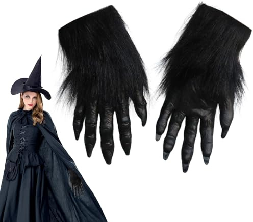 Vmiorzq Wolfspfoten, Wolfshandschuhe | 1 Paar Wolf Hands Handschuhe,Gruselige Wolfsklauen-Handschuhe, Cosplay-Kostümzubehör für Halloween, Cosplay, Mottopartys