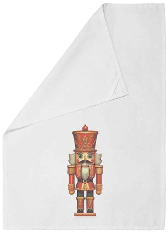 Azeeda 'Festive Nutcracker' White Cotton Tea Towel/Dish Cloth (TW00038806)