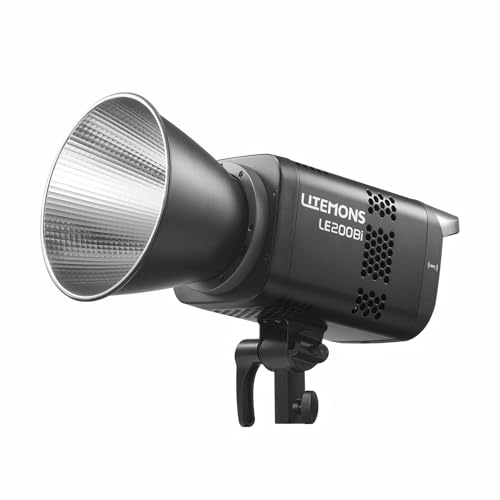 Godox LE200Bi 220W COB LED Video Light with Bowens Mount, Bi-Color 2800K-6500K, CRI/TLCI≥98, Dimmable, Bluetooth/DMX Control, for Studio, Streaming, YouTube, Photography (Black)