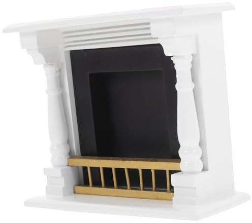Uonlytech Miniatur Kamin für Puppenhaus 1:12 Modell Holz Kleiner Hauskamin Puppenmöbel Accessoires Miniatur Puppenhauszubehör Tischzubehör Vintage Spielzeug Miniaturhausmöbel Selbstgemacht Geschenk