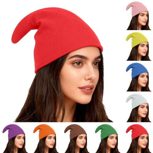 Zwergenmütze Schlumpf Mütze Bunte Zipfelmütze Erwachsene Zwerg Mütze Schlumpf Kostüm Weihnachtsmütze für Karneval Fasching Weihnachten Geburtstag Party Gruppen Kostüm Rollenspiele Accessoire