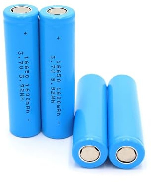 Batteria ricaricabile 16650 da 3,7 V, 10 mAh, 4 pezzi, per fari, torce a LED, mini ventilatori, ecc.