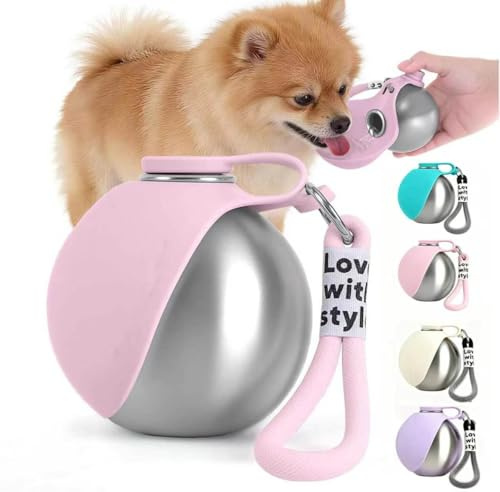 Borraccia Per Cani Portatile, 285ml Borraccia Per Cani,Borraccias Cane Prevenzione Delle Perdite, Con Design Pieghevole In Silicone,Ideale Per Passeggiate E Viaggi Con Il Cane