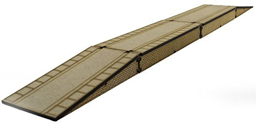 War World Scenics Spur 00/H0 Doppel-Bahnsteig mit Auf- und Abfahrrampe - Modelleisenbahn MDF Landschaft Modellbau