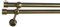 Sento 19/19mm Metall Gardinenstange Vorhangstange 2-läufig Messing Antik Classic Zoya 180 cm