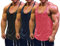 Muscle Cmdr Débardeur Stringer Musculation Homme, Maillots de Corps D'entraînement de Gym Y-Back Shirts (Noir,Rose,Bleu, S)