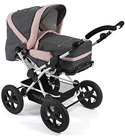 CHIC 4 BABY 100 67 Kombi-Kinderwagen Viva, inklusive Tragetasche, Jeans, melange, grau