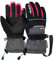 Reusch Connor R-TEX XT Junior warme, wasserdichte, Winddichte und atmungsaktive Winterhandschuhe Fingerhandschuhe Skihandschuhe für Kinder Kids Jugendliche Mädchen und Jungen, schwarz-grau-pink, 5