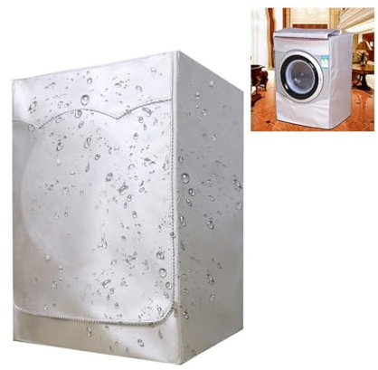 Housse de protection pour machine à laver, étanche à la poussière, crème solaire et fumée grasse pour la plupart des lave-linges et sèche-linges à chargement frontal, 85 x 60 x 55 (argent)